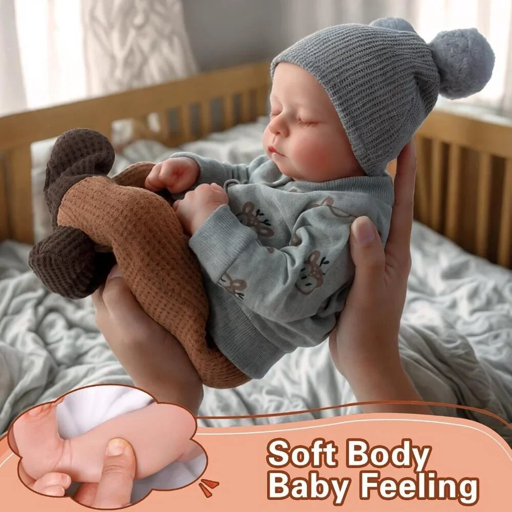 Lifelike Reborn Baby Dolls Silicone Full Body Boy 17 Inch Soft Body Newborn